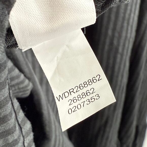 J. Jill Dress SZ Petite Medium Tiered Flounce Hem Midi Blk Gray Stripe Cotton - Picture 16 of 16